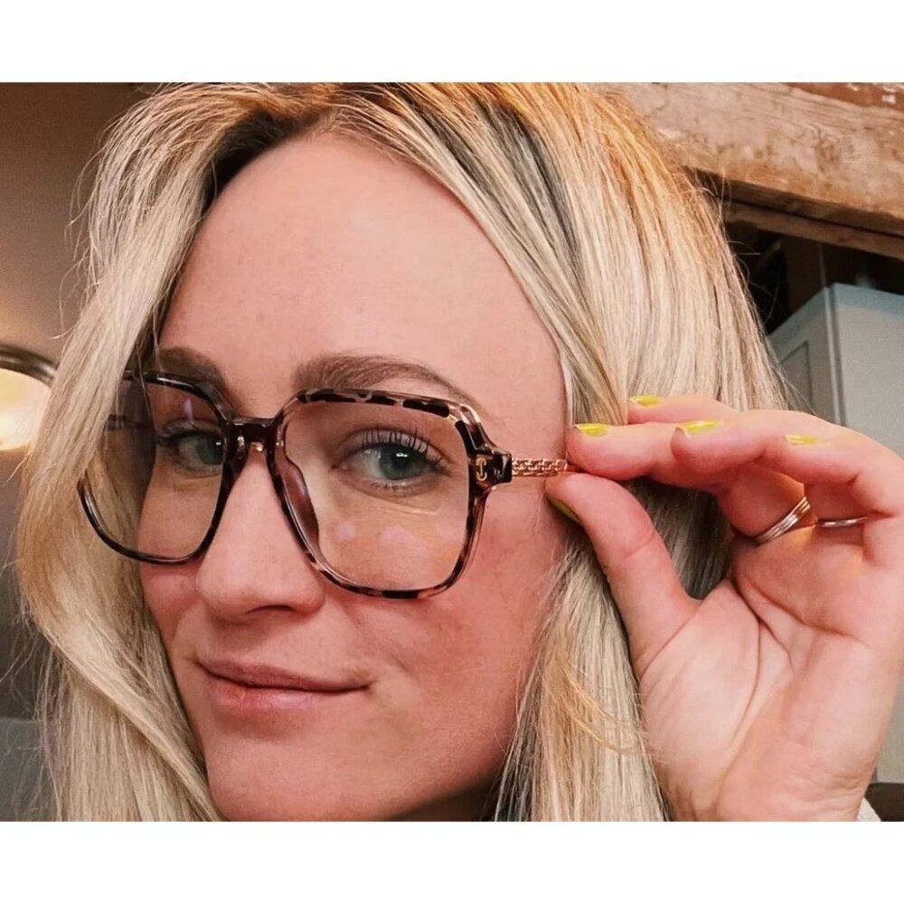 VisoOne Remy Square Optical Frame Eyeglasses 57-16-145 Cheetah Tortoise Color